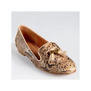 CORSO COMO Womens Beige Snake Valeda Toe Slip On Leather Loafers Shoes 5.5 M